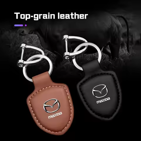Premium Leather Car Key Fob Holder Strap Keychain for Mazda CX-30 CX-5 CX-50 Car Interior Decoration
