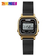 SKMEI New Women Fashion Watches Simple Stainless Steel Watch Ladies Digital Waterproof Wristwatches Female Clock 1252B