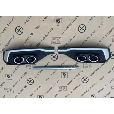 Auto Rear Bumper Lip Splitter Diffuser Cover With Exhaust Tips for Audi Q5 Sportback 2020 2021 2022 