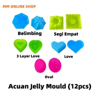 Acuan Jelly Mould 12pcs, Assorted Sizes