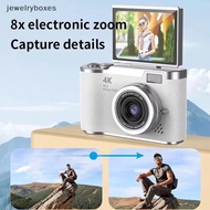 [jewelryboxes] 4K Digital Camera 48MP Resolution 8x Digital Zoom 180° Flip Screen Selfie Camera Stud