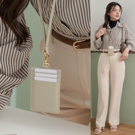 KAILY : ID Card holder Badge holder  ที่ใส่บัตรพนักงาน พร้อมสายคล้องคอ  หนังวัวแท้
