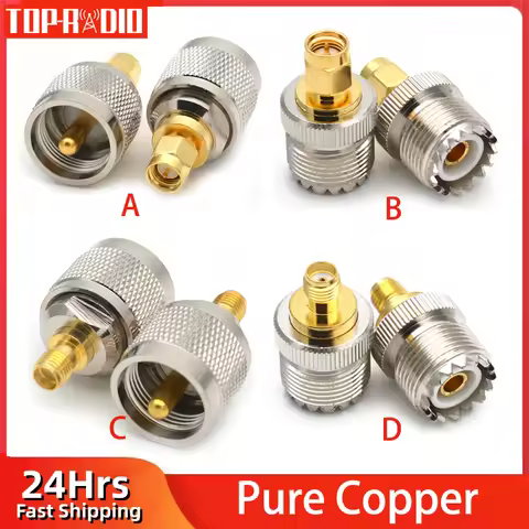 1pc SMA To UHF Adapter PL259 Male SO239 Female To SMA Female Male Jack Plug Straight Radio RF Connec
