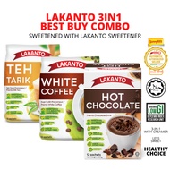LAKANTO 3IN1 Instant White Coffee Teh Tarik Hot Chocolate Less Sweet HALAL 3合1即溶 罗汉果代糖 白咖啡 奶茶 热巧克力饮料