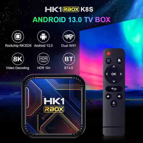 10PCS LOT HK1 RBOX K8S Android 13.0 Smart TV BOX Rockchip3528 4G 32GB 64GB 2.4G 5G WIFI BT4.0 8K Wif