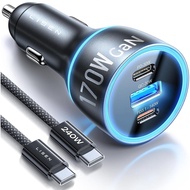 LISEN 170W Car Charger iPhone 17, GaN PD3.1 for iPhone 17 Car Charger Fast Charging 40W, 140W+PD30W/