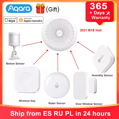 Aqara Smart Home Kits Gateway M1S Hub Door Sensor Human Body Wireless Switch Temperature Humidity Wa