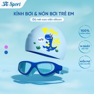 Set of swimming goggles and swimming cap made of soft, high-quality material for children, waterproo