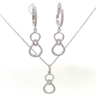 S811 SLVR DRP 16IN NCKLCE WTH TWND PLAIN N HLF CZ EYESHPD 7.1G