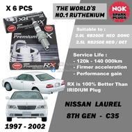NGK Premium RX Spark Plug - Nissan Laurel C35 8th Gen 2.0L RB20DE Neo 2.5L RB25DE RB25DET Neo ( 1998