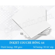 [HCM]GIẤY INKJET COUCHE BÓNG IN MỰC NƯỚC (OFFSET RC) A4- XẤP 50 TỜ