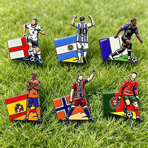 2026 USA Canada Mexico Football Pin Badge Cartoon Alloy Unisex Soccer Player Souvenir Brooch DIY Clo