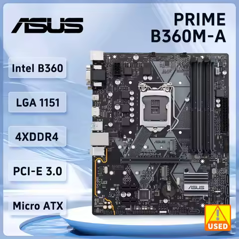 ASUS PRIME B360M-A Motherboard INTEL B360 DDR4 LGA 1151 2×M.2 HDMI Micro ATX support Eighth/ninth ge