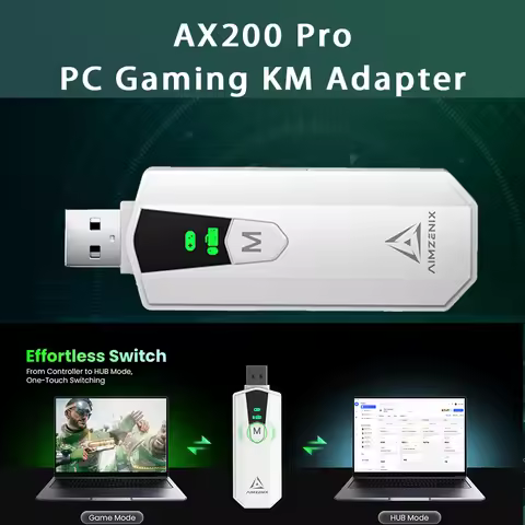 AIMZENIX AX200PRO Keyboard Mouse Adapter, High Performance Converter | Compatible with Popular FPS G