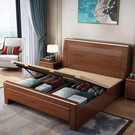 【SG Sellers】 Storage Bed Frame Solid Wooden Bed Frame Solid Wood with Drawers Bed Frame With Mattress  Single/Queen/King Bed Frame