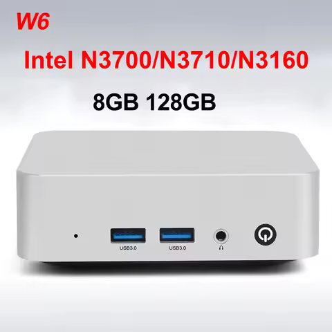 W6 MINI PC Intel Processor N3700/N3710/N3160 MINI PC Windows 10 8GB 128GB M.2 SATA SSD 1000M LAN USB