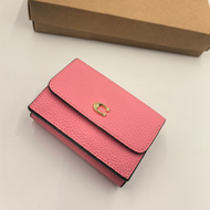 COACH-CM437C標三折小錢包零錢袋加卡包女款粉色
