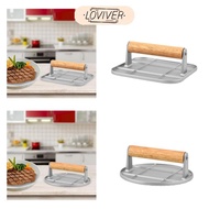 LOVIVER Hamburger Press, Burger Press, Wooden Handle, Kitchen Gadget, Grill Flattener, Steak Press, 