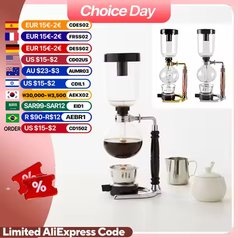 3/5Cups Syphon Pots High Quality Coffee Kettle Pot Set Filter Syphon Coffee Maker Tea Siphon Heat-Re