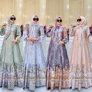Terlaris Seruni Series 3 Dress Muslim Gamis Silk Motif Terbaru Bunga