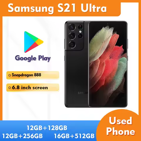 Samsung Galaxy S21 Ultra 5G SmartPhone 128GB/256GB/512GB ROM 12GB/16GB RAM 108MP used Phone