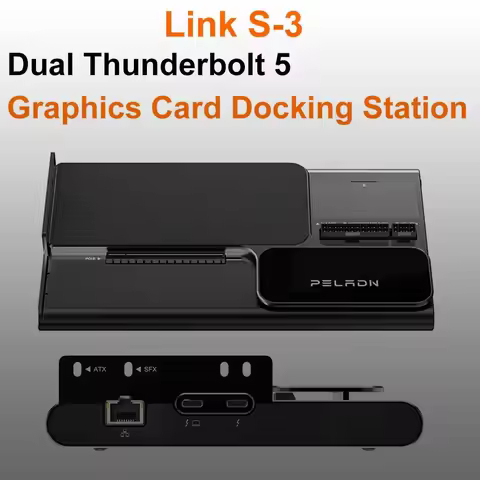 PELADN Link S-3 Dual Thunderbolt 5 Graphics Card Docking Station OCulink PCIe x16 Slot 2.5G RJ45 LAN