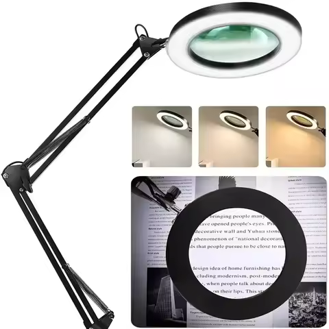72LED 8X/10X NEW Illuminated Magnifier USB 3 Colors LED Magnifying Glass for Soldering Iron Repair/T