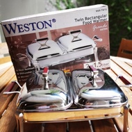 WESTON Food Warmer Twin Rectangular 2 x1,5 liter/ Prasmanan Set