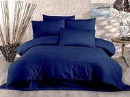 Dark Blue Single Quilt Cover Set (135 x 200 cm), 80% Cotton/20% Polyester, Includes 1 Pillowcase (80