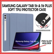 For Samsung Galaxy Tab S9 &amp; S9 Plus Case Samsung Tab S9 Plus With Pen Holder Cover Tab S9Plus Tpu Soft Protector Casing X710/X810