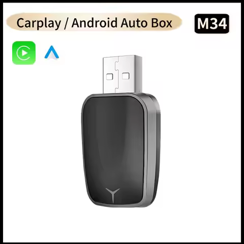 2 in 1 AI Box Smart Dongle Wired to Wireless Carplay Android Auto Mini Adapter Compatible with 99% o