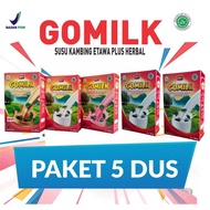 [PAKET 5 BOX] SUSU GOMILK 200 GRAM Susu Kambing Etawa Bubuk Gomilk Plus Herbal 200 gram / Susu Gomil