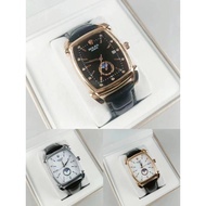 R ROLEX Barrel-Shaped Dial Men's Trendy Fashion Leather Strap Temperament Quartz Men's Watch