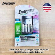 Energizer® Recharge 1 Hour Charger with AAA/AA NiMH Rechargeable Batteries เครื่องชาร์จถ่าน แบบ 1 ชั