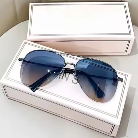 Classic Sunglass for Men Aviator Metal Frame Outdoor Sports Anti-UV Driving Sunglasses PLiot Glasses