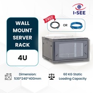 [FREE HDMI/Cat 6 Cable] Wall Mount Server Rack 4U(53*24*40cm)/ 6U (53*30*40cm)/ Cooling Fan, CCTV Re
