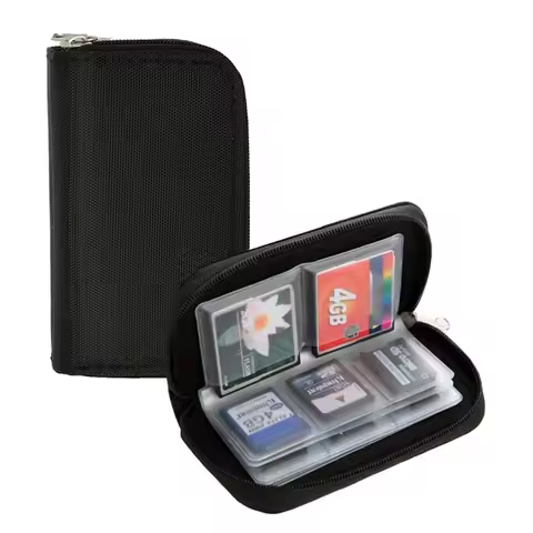 Micro SD XD Card Case Protector Holder Wallet Black 22 Slots SDHC MMC CF Micro SD Memory Card Storag