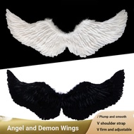 White Feather Wings Back Decoration Black Devil Halloween Costume Adult Children Angel Wings Props