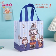 JUSTODO  Tote Bags, Waterproof POP MART Handbag,  Plastic Cartoon Storage Gift Bags