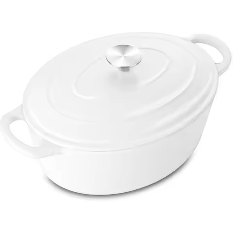 5QT Oval Dutch Oven Pot with Lid 5 Quart Enameled Oval Cast Iron Dutch Oven for Sourdough Bread Proo