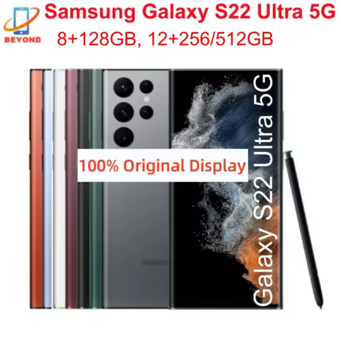 Samsung Galaxy S22 Ultra 5G S908U S908U1 S908E S908B S9080 S908N 6.8" RAM 8/12GB ROM 128/256/512GB N