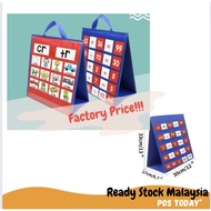 Table folder chart/ Flashcard Pocket Chart Holder Desk Table top / Two sided chart/ Desktop Pocket C