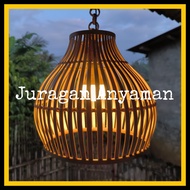 KAYU Aesthetic Hanging Lampshade Woven Bamboo Model K Minimalist Room Decoration Cafe Resto Resort Villa Hotel Restaurant Dining Living Room Living Room Gazebo Saung Traditional Wooden Bamboo House