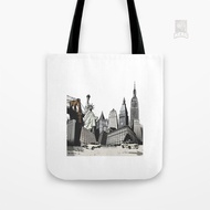 Grunge New York Cityscape Giant Canvas Tote Bag