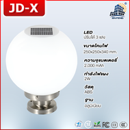 JD ไฟทางโซล่าเซลล์ โคมไฟหัวเสา 3สีในโคมเดียว กันน้ำIP67 ไฟสนามหญ้า ไฟทางโซล่าเซลล์ โคมไฟ ไฟสนามหญ้าพ