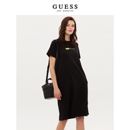 GUESS23 New Summer Ladies Embroidered logo Short Sleeve Round Neck Black Loose Dress-Q3PK33K2Q40