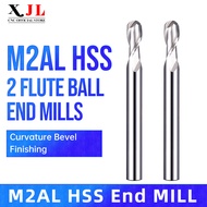 2 Flute HSS Nose End Mill White Steel Nose Milling Cutter CNC Machine Drill Bit Tool