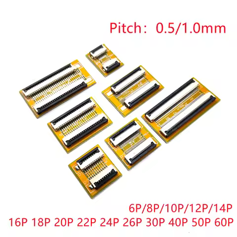 2PCS FFC FPC 0.5mm 1.0mm Flexible Flat Cable Lengthen Extension Board Adapter Board 4P 5P 6P 8P 10P