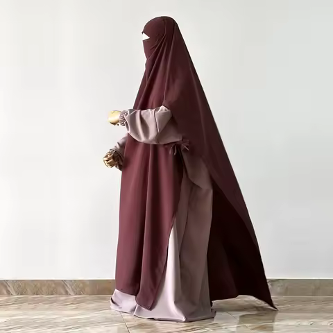 Hijabi's Extra-long Khimar Hijab Scarf (No Dress), Islamic Muslim Women Prayer Abaya with Ties at th
