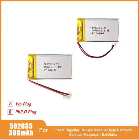 502035 300mAh 3.7V Lithium Battery For GPS MP3 MP4 Light Insect Mouse Repeller Mite Remover Recharge